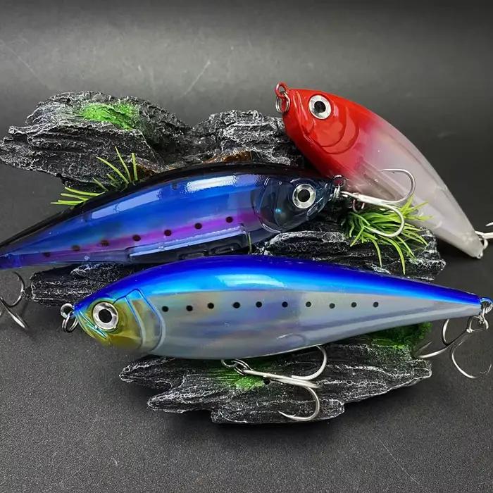 Leurre dur flottant 130mm 48g pour pêche à la traîne en mer, appât crayon twitchbait 3D