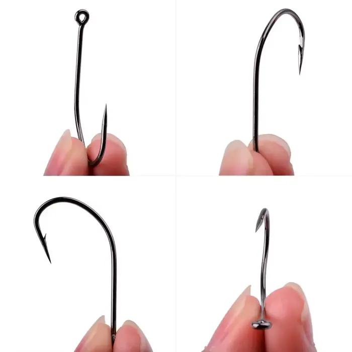 Lot de 100 hameçons circle octopus pêche en mer, acier haute carbone durci et affûté, avec ardillon