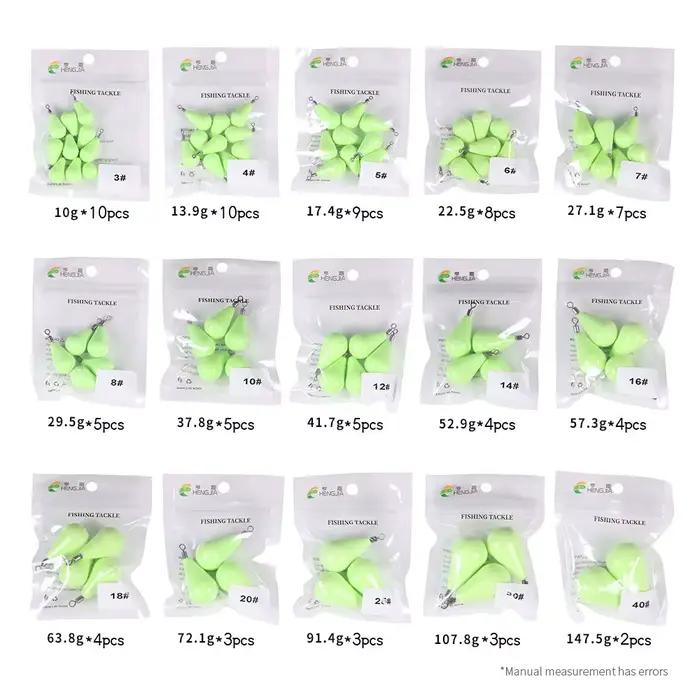 Plombs de pêche lumineux Newup pour leurres souples - poids pour montages Texas rig et basse
