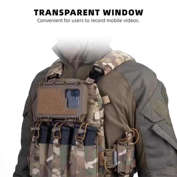 Boîtier rangement téléphone tactique MOLLE V2 - Support navigation pêche airsoft chasse