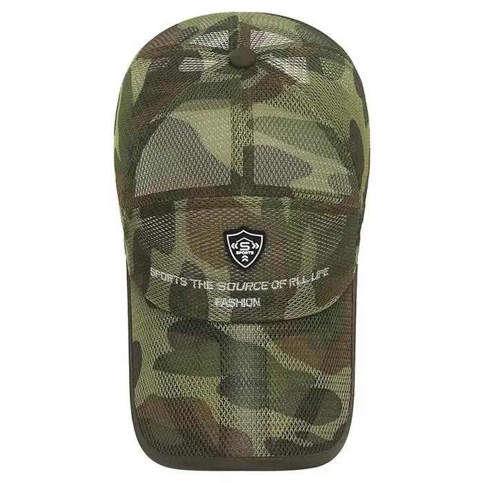 Casquette mesh été pêche noir blanc unisexe protection sol sport extérieure homme femme fishing