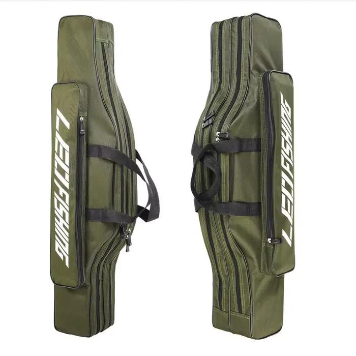 Sac pliable double couche 600D Oxford pour cannes de pêche mer - 0.8m à 1.5m grande capacité