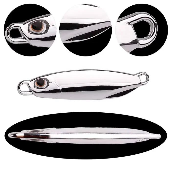 Lot de 10 leurres métal jig spoon 10g 20g 30g 40g pour bar, pêche en mer et jigging