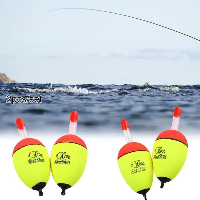 Flotteurs lumineux EVA 2 pièces pour pêche en mer - Bouchons luminescents appâts roche pêche nocturne