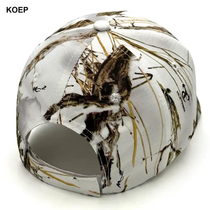 Casquette camouflage blanc pêche KOEP - Baseball cap neige pêche hiver chasse snapback