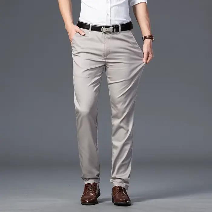 Pantalon costume slim homme été pour pêche business - Coton vert et coupe élégante pour pêche professionnelle