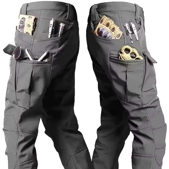 Pantalon Cargo Polaire Homme 5XL 6XL Coupe Droite Élasthanne Pour Randonnée Travail Occasions Spéciales