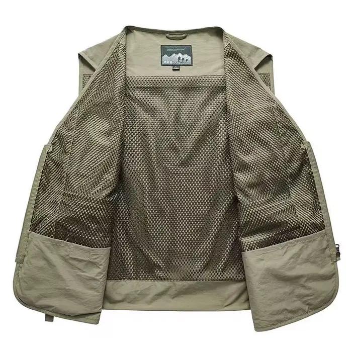 Veste tactique pêche randonnée 14 poches été homme photographe mailles cargo sans manches 7XL