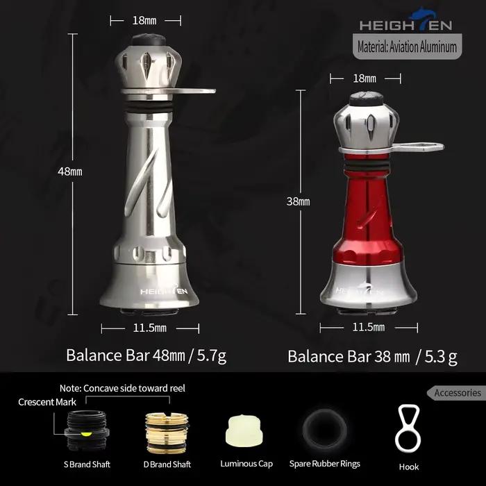 Roue d'équilibrage HEIGHTEN 38mm pour canne à pêche aluminium polyvalente pour pêcheurs carnassiers carpes poissons blancs océan lac rivière