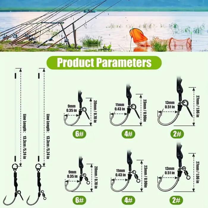 Bas de ligne fluorocarbone 100% avec émerillon roulant pour montage combi rig et méthode feeder carpe