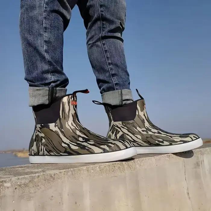Chaussures de pêche camouflage légères type sneakers imperméables anti-dérapantes pour homme et femme