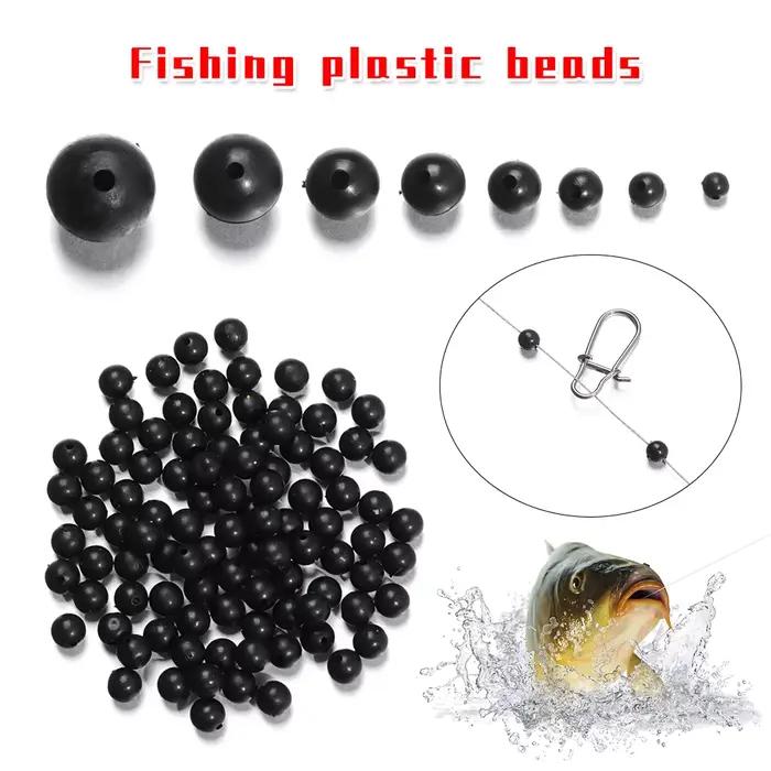 100 perles flottantes plastique noir 3-12mm pour montages de pêche - Spacers et stoppers