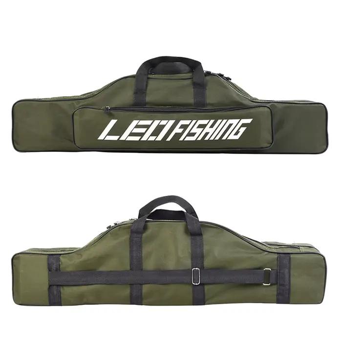 Sac pêche mer double couche 80cm ventru pliable - Rangement cannes matériel - Poche grande capacité
