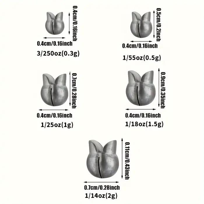 Kit de Plombs Pêche 60 à 120 Pièces, Sinkers Fendus Premium 5 Tailles, Design Rond Amovible