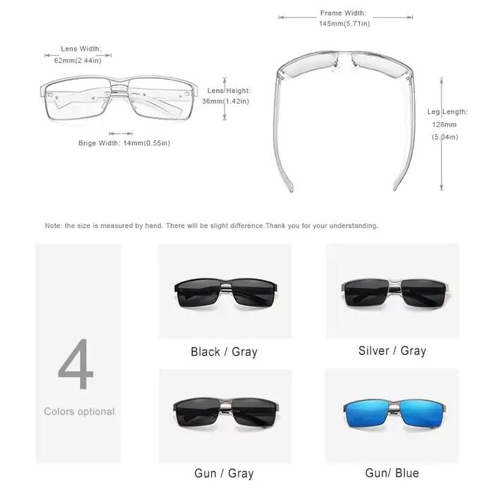 Lunettes de soleil polarisées KINGSEVEN pour pêche homme - UV400 qualité supérieure rectangle confortable