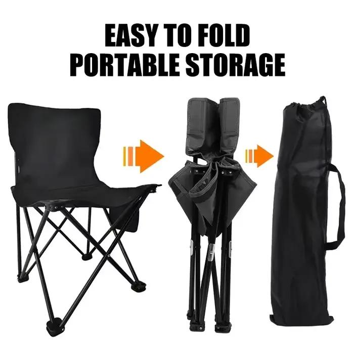 Chaise pliante métal renforcé portable pêche camping extérieur résistante aux intempéries