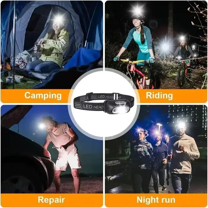 Lampe frontale LED HOMEFISH rechargeable détecteur de mouvement pêche camping étanche