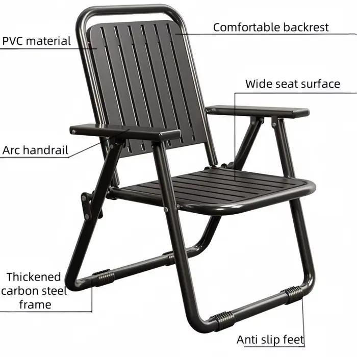 Chaise pliante extérieure avec dossier imperméable et anti-UV pour pêche, camping et pique-nique
