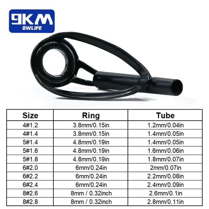 Kit réparation anneaux canne pêche céramique inox résistant eau douce mer remplacement guide fil