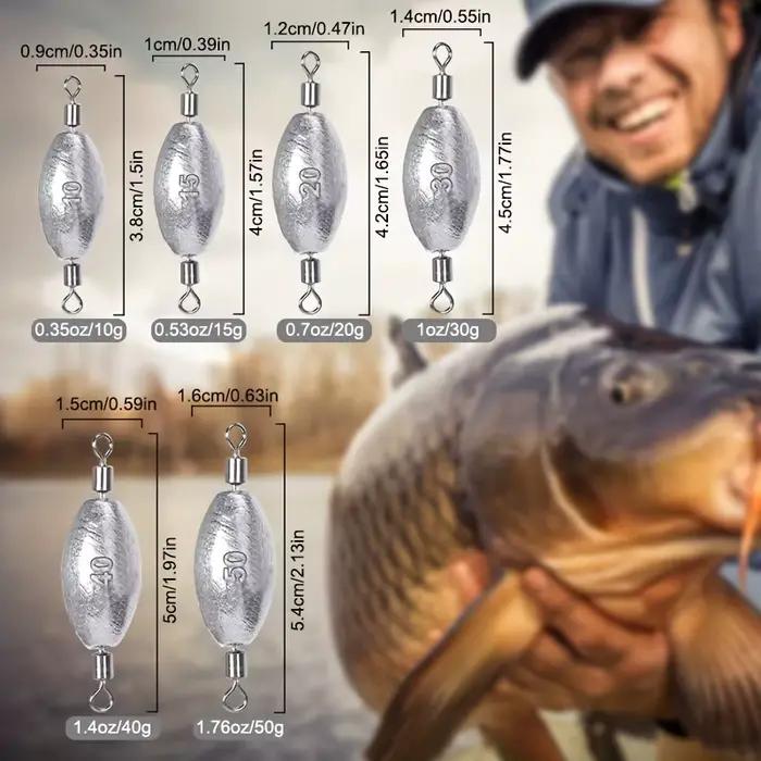 Plombs de pêche olivette plombée avec double émerillon pour pêche en traîne et ligne