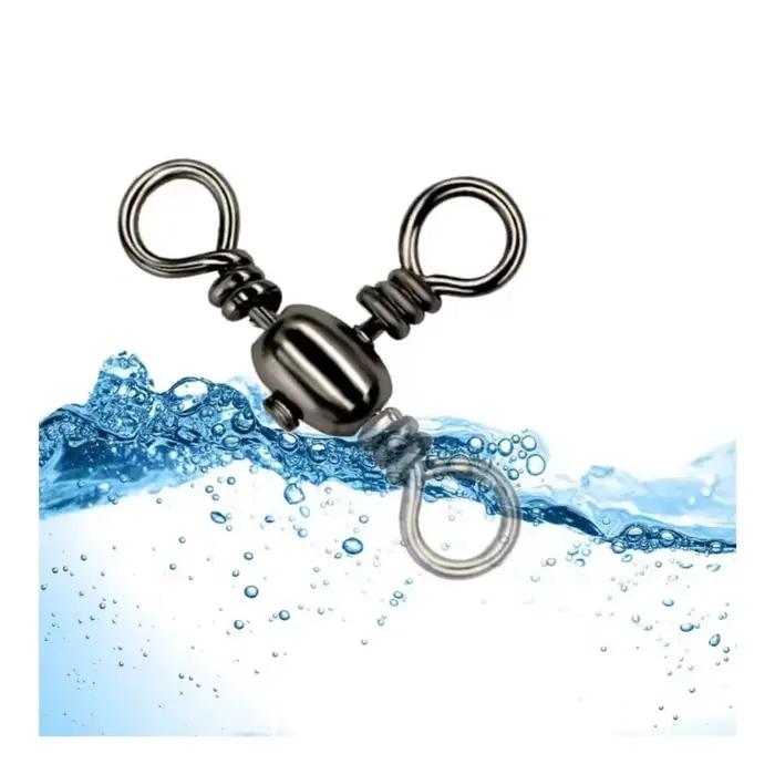 50 connecteurs trois branches nickelés noirs - Émerillons T pêche avec séparateur de ligne accessoires