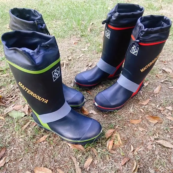 Bottes de pêche imperméables Secure-Fit hommes antidérapantes avec crampons acier - Bottes de pluie style pêche