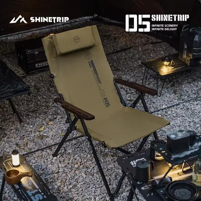 Chaise camping pliante portable ShineTrip Série 5 réglable - Siège bureau sieste pêche pique-nique déjeuner