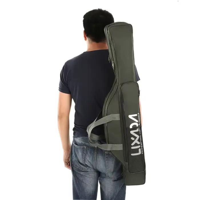 Sac de transport pliable pour canne à pêche et matériel - Organisateur de voyage avec porte-canne intégré