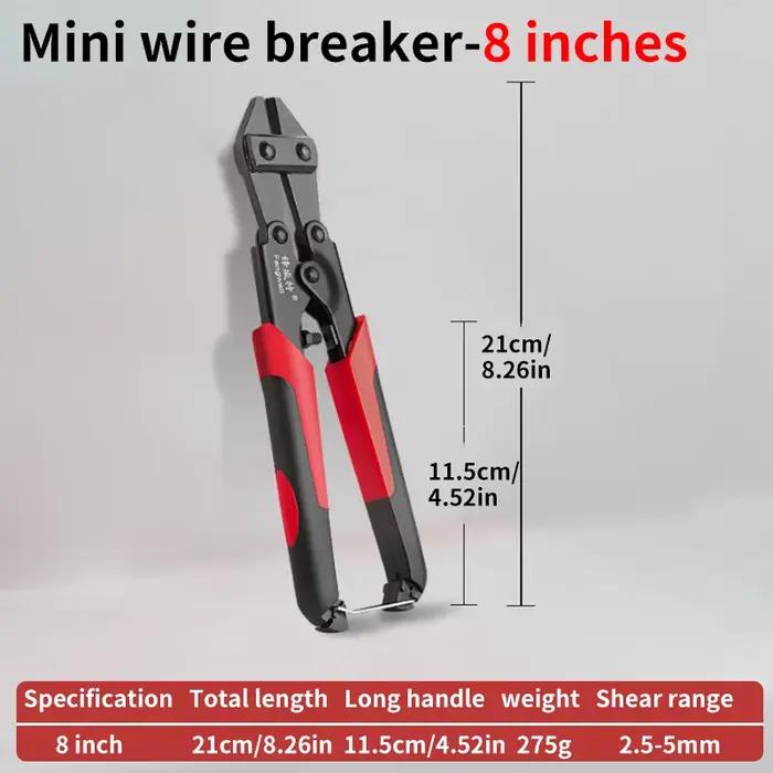 Pince coupe-boulon mini en acier chrome-vanadium pour couper fils et barres d'acier - Coupe rapide et nette