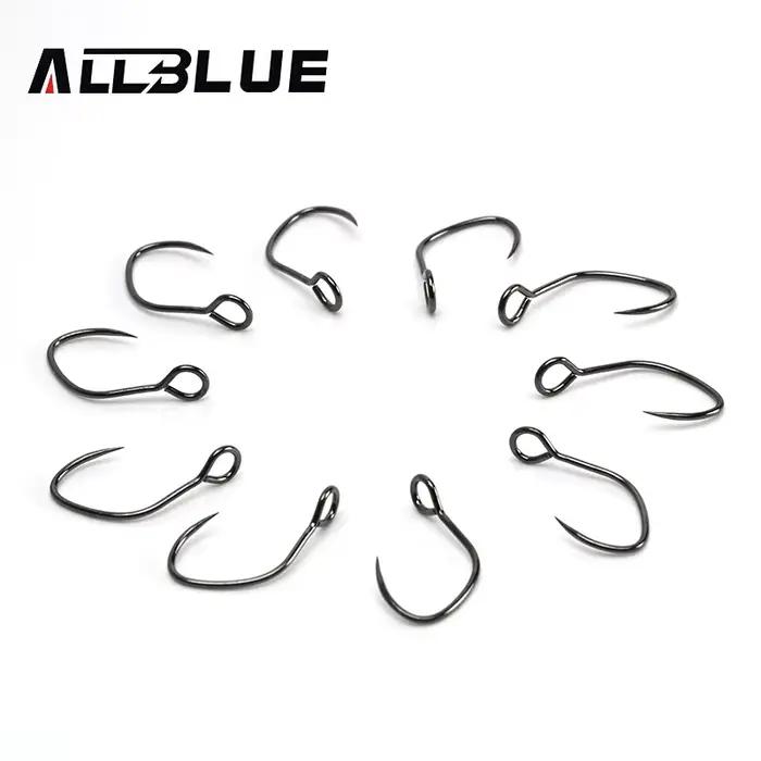 Hameçon truite sans ardillon 10# 8# BLUX anti-corrosion forgé - Lot de 10 hameçons pêche verticale