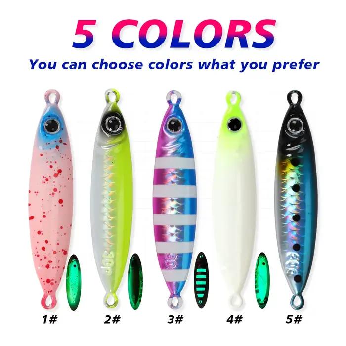 Leurre Jig Luminous TOLU 30-80g couche laser papier - leurre de pêche en mer coulant rapide