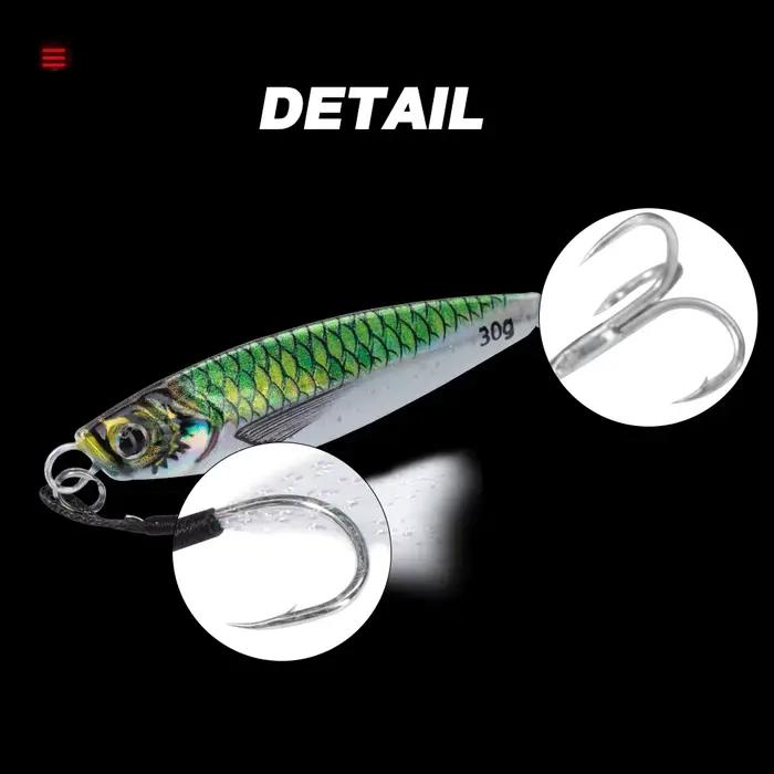 Leurre métallique Hunthouse 7g-80g pour jigging lent - Appât coulant pour bar et brochet de mer