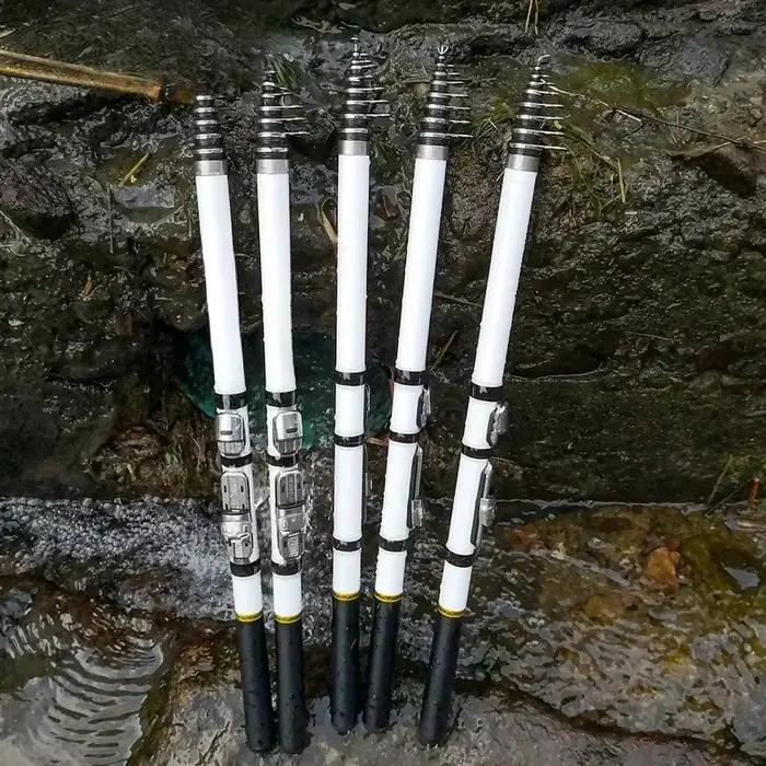 Canne à pêche télescopique fibre de carbone BRAVMACK 1.5m à 3m spinning haute qualité matériel pêche