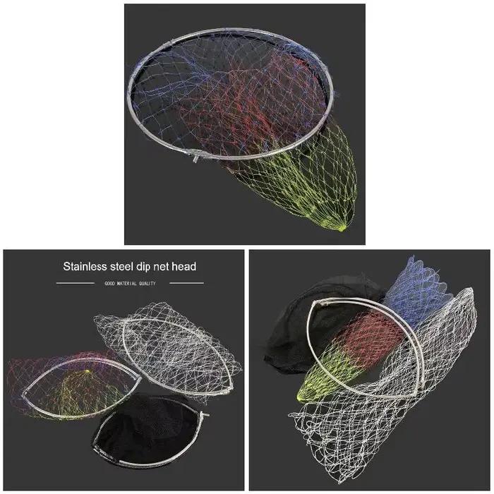 Filet de pêche pliable avec manche télescopique pour atterrissage des poissons en eau profonde