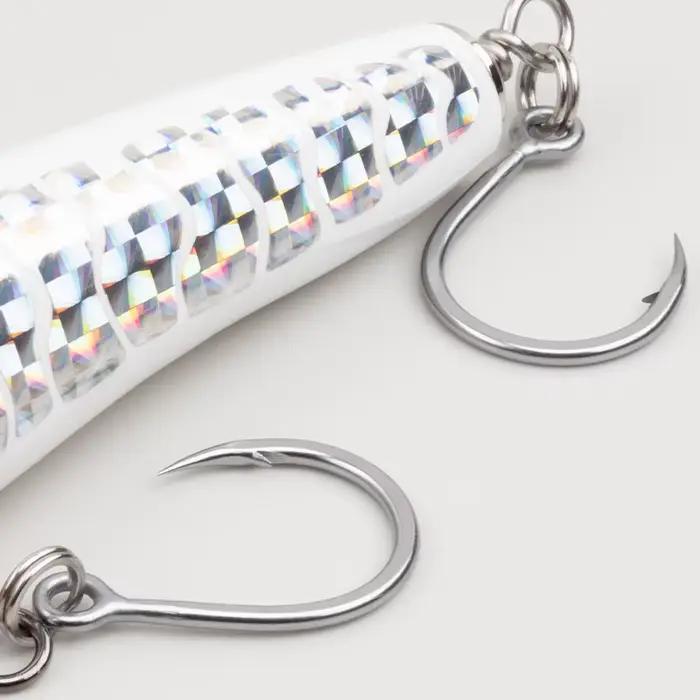 Hameçon simple lourd inoxydable 2/0 à 7/0 pour popper pêche en mer Diablo