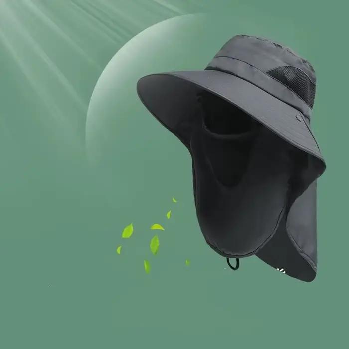 Chapeau de pêche été avec protection UV et rabat cou-nuque - Idéal pêche, randonnée, camping mixte