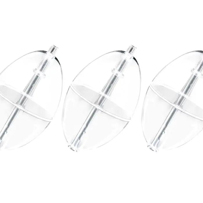 10 flotteurs de pêche transparents PVC avec indicateur de touche, bulles d'eau pour surface et coulissants