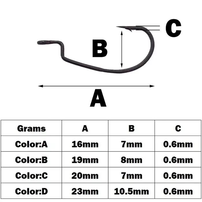 Hameçons pêche leurres 10 pièces OUTKIT acier carbone pour vers souples et rockfishing