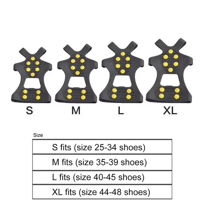 Crampons 10 pointes antidérapants neige glace randonnée pêche hiver sécurité chaussures bottes