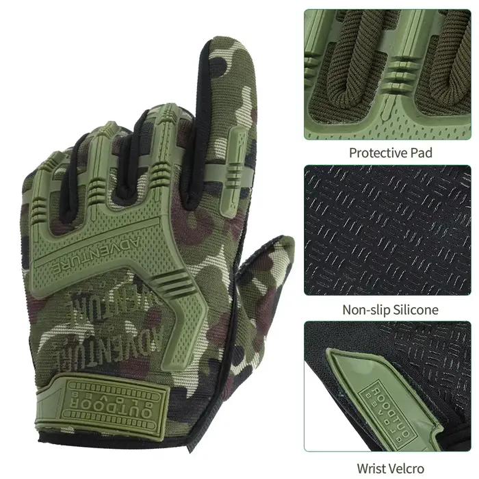 Gants tactiques renforcés doigts complets pour pêche extrême et conditions difficiles