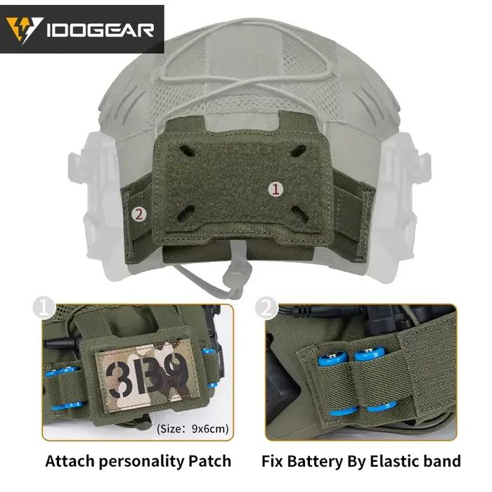 Housse casque Wendy 3.0 IDOGEAR pêche - Protection NVG avec poche batterie camouflage