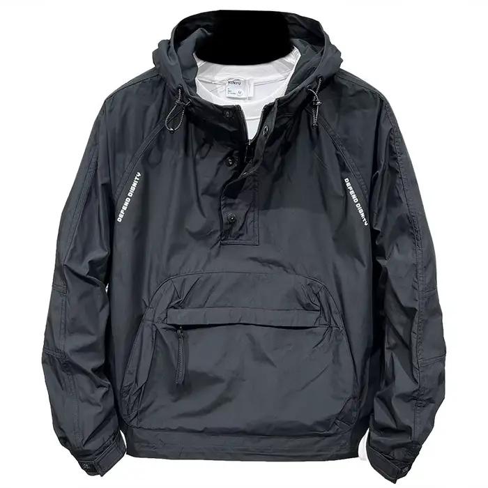 Veste homme à manches longues avec capuche et fermeture éclair - Veste décontractée pour pêche et extérieur