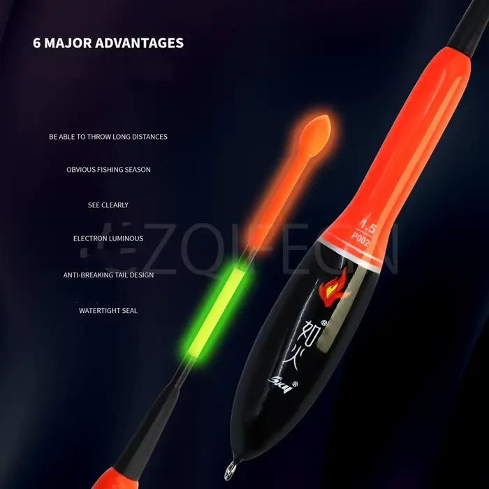 Flotteur de pêche électrique lumineux ZYZHE Sea Rock en bois de paulownia résistant à la casse