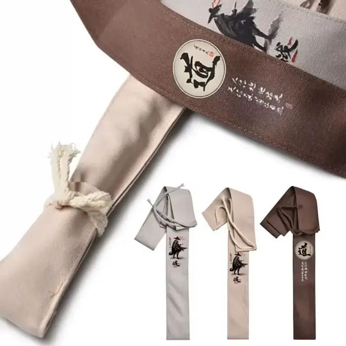 Sac de pêche toile 130cm style chinois - Grand sac pliable Tao pour matériel de pêche traditionnel