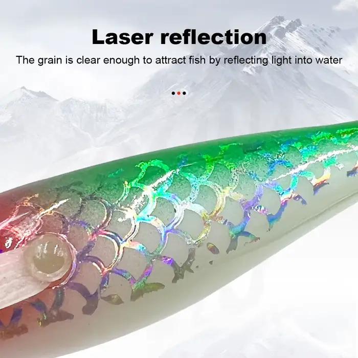 Leurre soupe phosphorescent pour pêche de nuit avec yeux 3D, appât efficace pour seiche et calmar