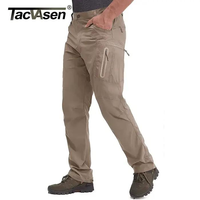 Pantalon pêche TACVASEN été léger nylon séchage rapide - Randonnée cargo travail multi-poches