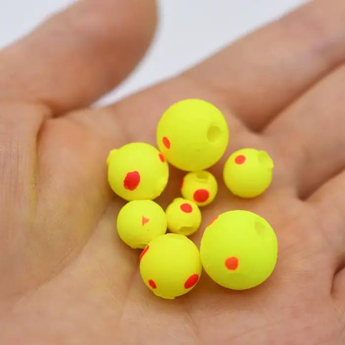 20Pcs flotteurs pêche boules EPS ultra-légères jaunes - accessoires flottabilité pour appâts