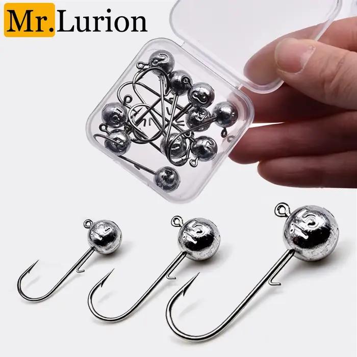 Hameçons MrLurion pour leurres souples, têtes rondes de 2g à 20g pour la pêche du bass