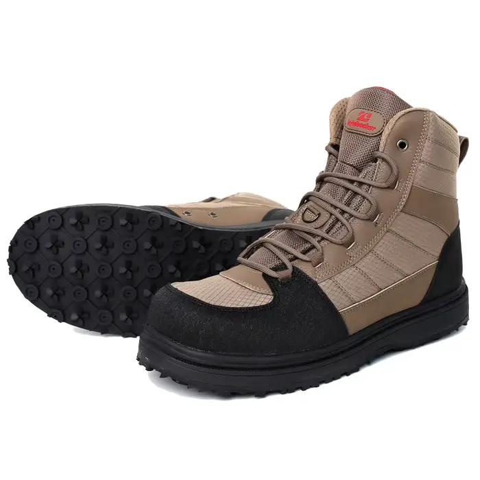 Bottes de pêche légères pour hommes avec semelle caoutchouc - Chaussures antidérapantes avec crampons métalliques