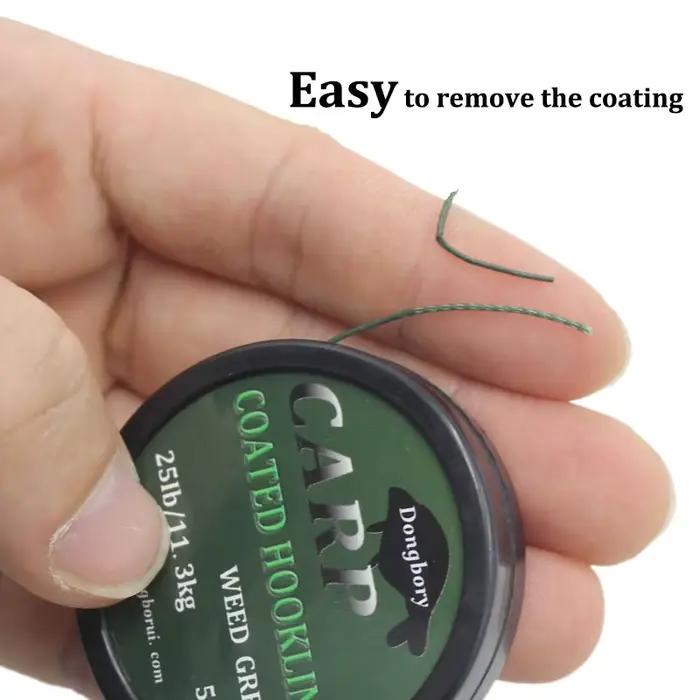 Bas de ligne carpe 5m tresse enduite pour hair rig 15-35lb - équipement pêche gros spécimens